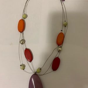 Four colors  on wire necklace